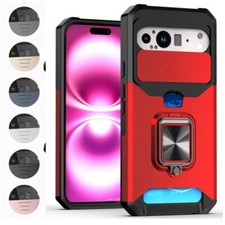 For Google Pixel 10 9A 8 Pro 8A Ring Stand Case Card Pocket Camera Slide Cover