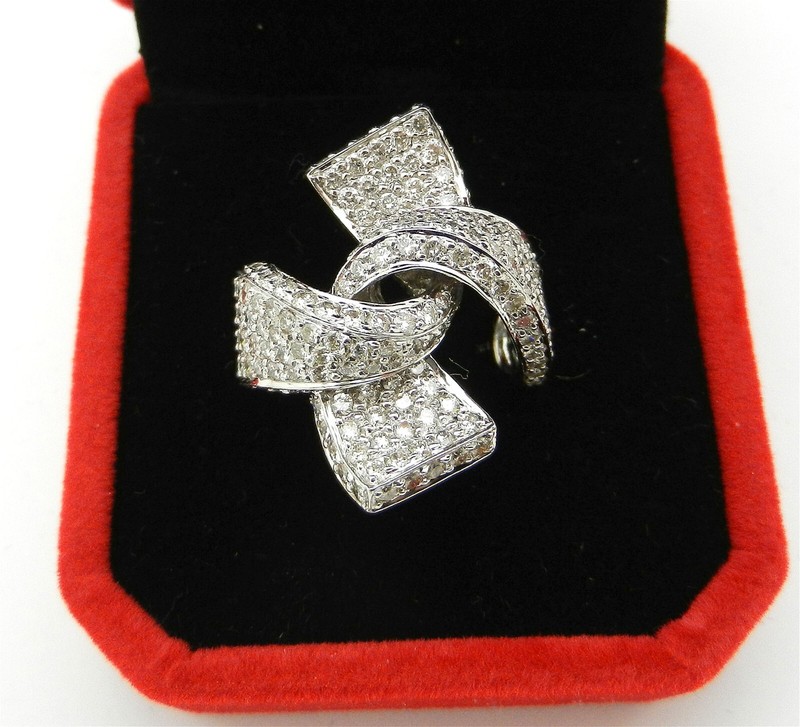 IMPRESSIVE Cluster Ring, 14k White Gold with 2.72 tcw Natural Diamonds, 10.8 gr
