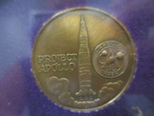 APOLLO 11 1969 NASA SPACE MISSION ROCKET PROJECT APOLLO MEDALLIION TOKEN IN BOX