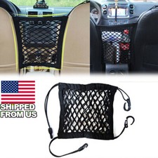 Black Nylon Mesh Cargo Net Car Seat Truck Storage Luggage Organizer Holder Hooks