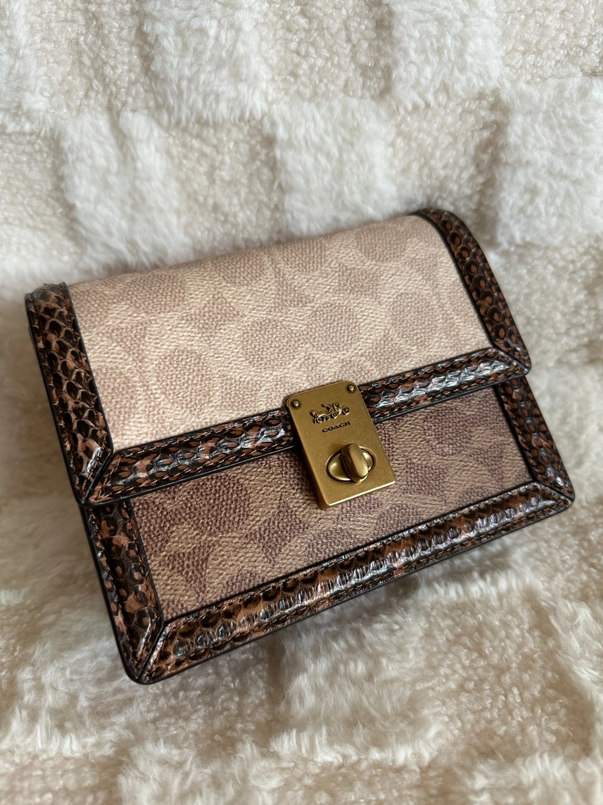 Nuovo con etichetta! BORSA DA CINTURA COACH HUTTON IN TELA FIRMATA BLOCCATA 89237