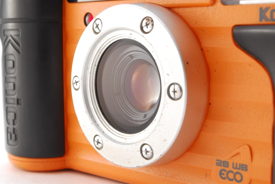 【NEAR MINT】 Konica Genbakantoku 28 WB ECO Orange 35mm Film Camera From Japan - Image 3 of 4