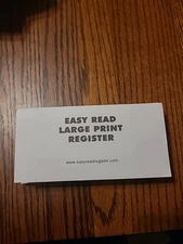 Set of Eight Easy Read Large Print Check Registers for Home Use, unused