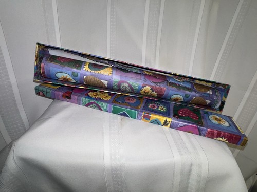 Multicolor Wrapping Paper Roll 20x4 in Hearts and Flowers Pattern