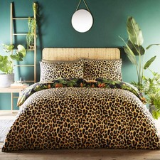 Set copripiumino stampa leopardata copripiumino tropicale matrimoniale reversibile 