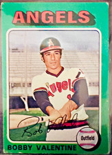 1975 Topps Mini #215 - Bobby Valentine - California Angels