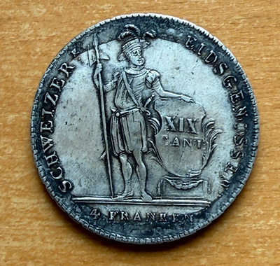1814年 スイス 4フラン XIX CANT 大型 古銭 コレクション 1814年 スイス 4フラン XIX CANT 大型 古銭 コレクション Switzerland