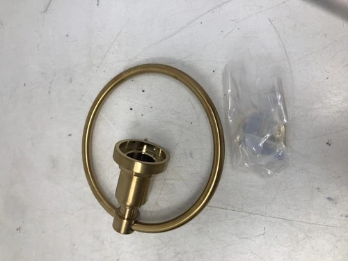 Signature HardWare GreyField Towel Ring-Brushed Gold Wall Mounted-SHGFTRBG - Picture 4 of 5