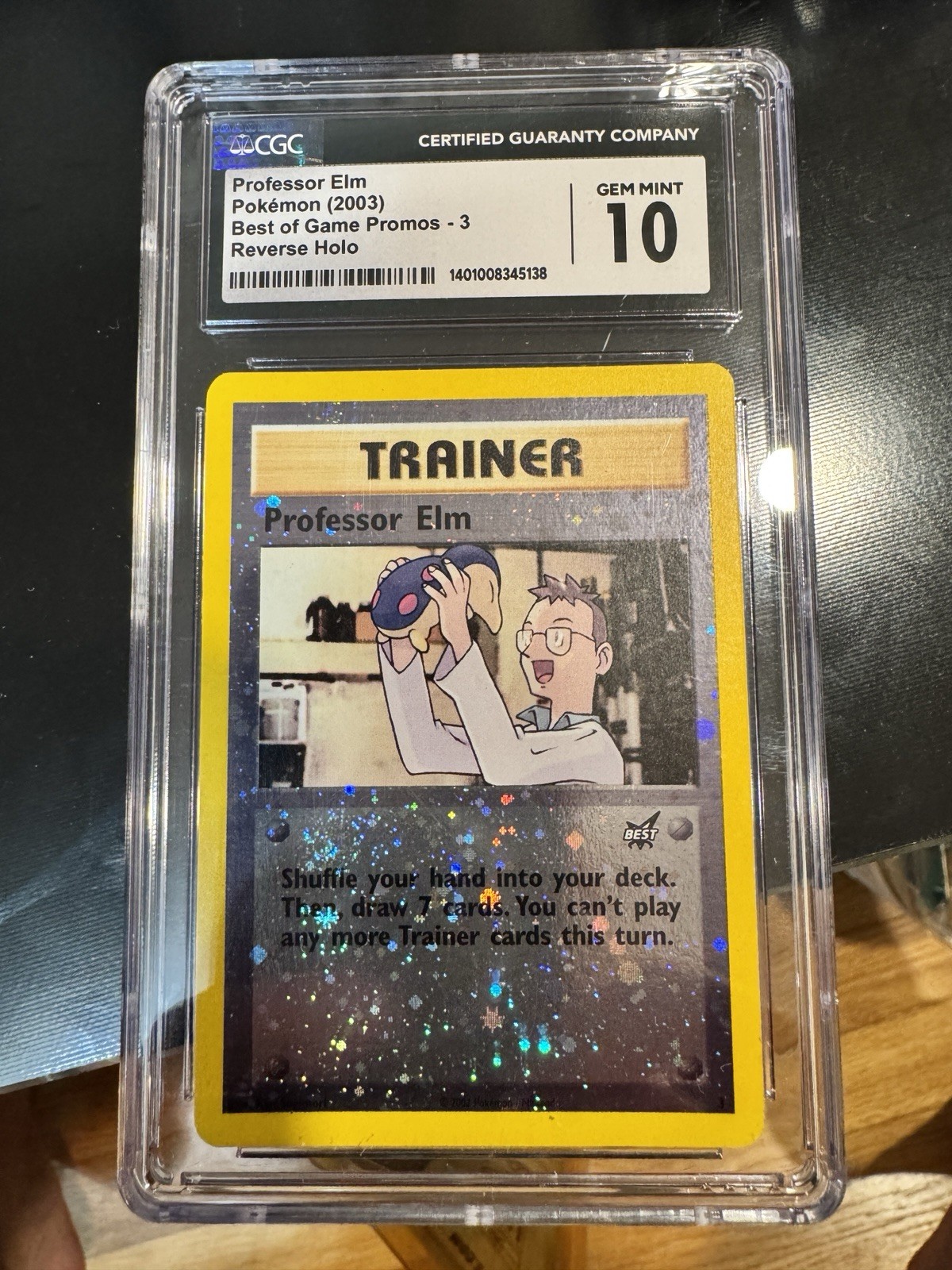 2003 Pokemon Professor Elm 003/009 Best of Game CGC 10 Reverse Holo