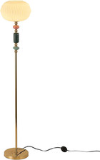 Floor Standing Tall Lamp Milk Glass Floor Lamp with Plug Switch Button for Livin