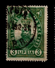 Private Stadtpost " Lipsia " gr&uuml;n, K&ouml;nig Albert von Sachsen 1881, lesen