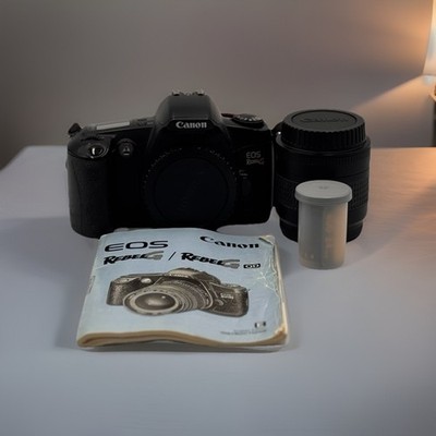 Canon EOS Rebel G 35mm Film Camera w/ EF 35-80mm Lens Manual Tested Works Clean!