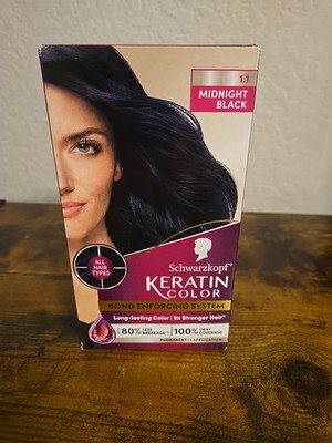 NIB SCHWARZKOPF KERATIN COLOR PERM. BOND ENFORCING SYSTEM - MIDNIGHT BLACK 1.1