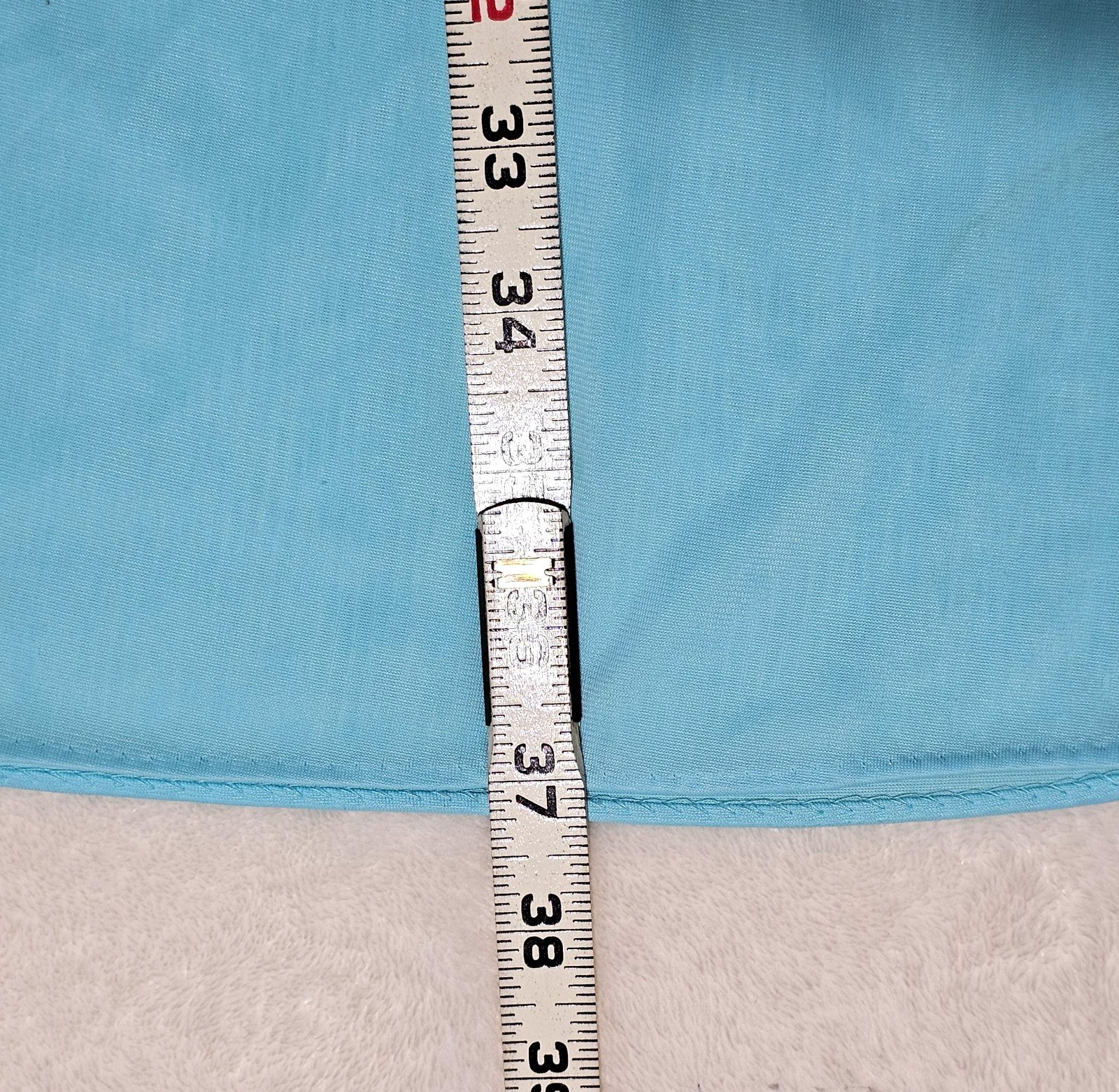 Vtg KAYSER Turquoise Nightgown Nylon Tricot Knee Length V-Neck Size Small  READ