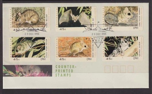 Australia 1993 45c Threatened Species COUNTER PRINTED STAMPS- CPH1 -FDC