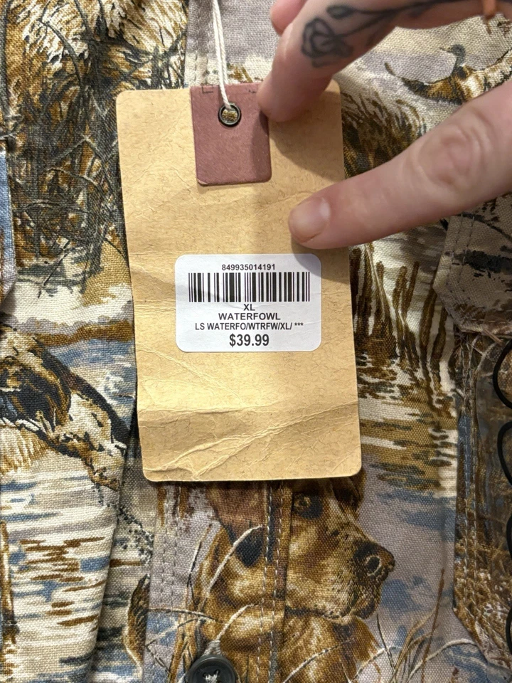 NWT Red Head Ranch XL Long Sleeve Duck Hunt All Over Print Button Up Shirt - Image 4 of 4