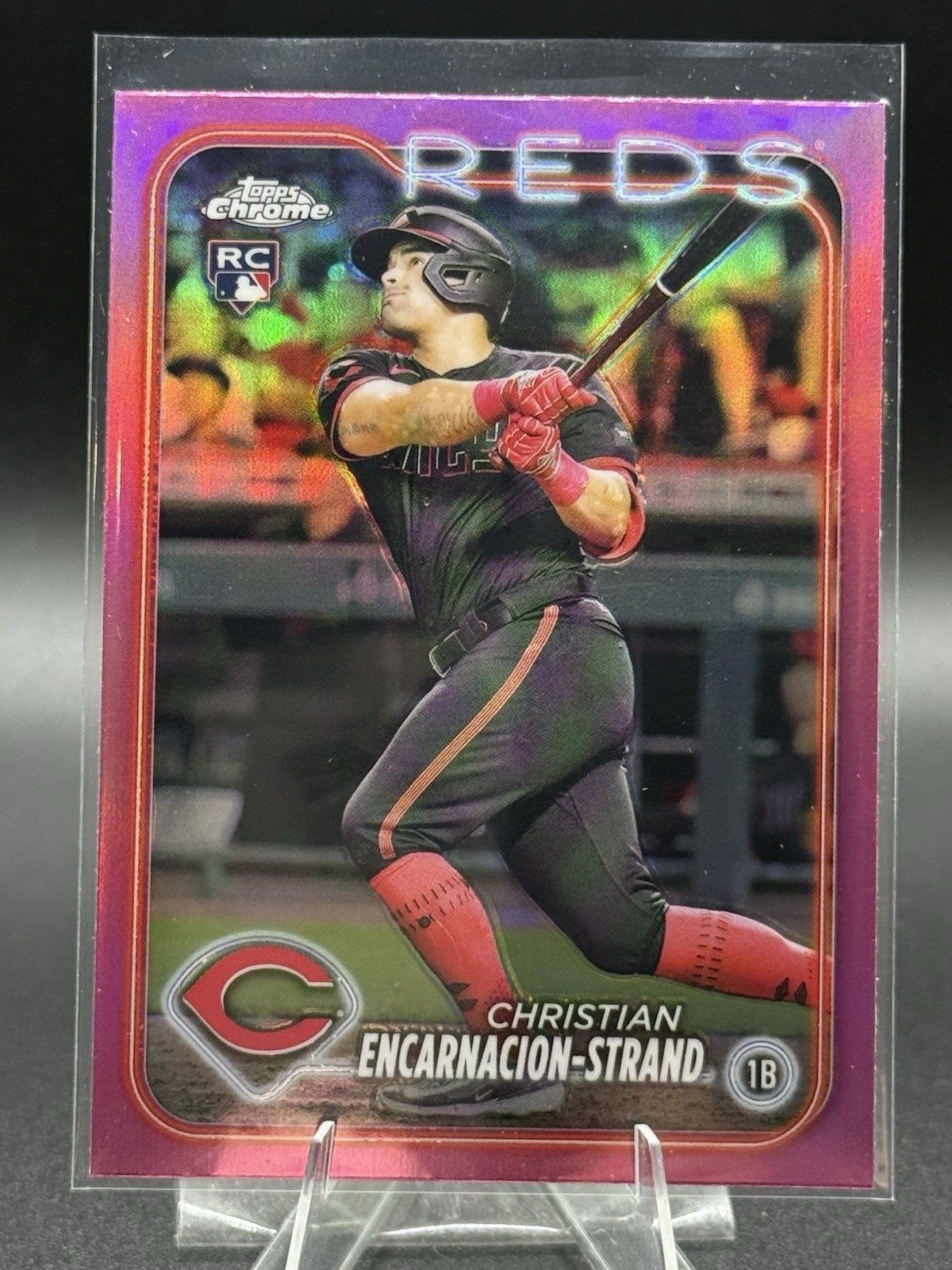 2024 Topps Chrome CHRISTIAN ENCARNACION-STRAND PINK REFRACTOR Reds RC #65