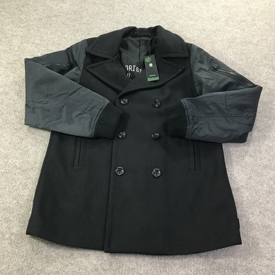 G-Star RAW Bomber Sleeve Peacoat Womens Large Black Wool Blend Jacket Modern
