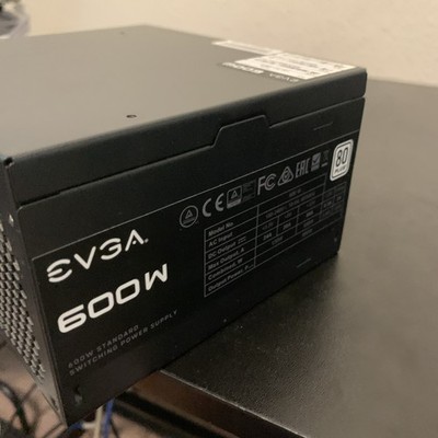 EVGA 100-W1-0600 600W Non-Modular Power Supply 80 Plus Tested No Refunds