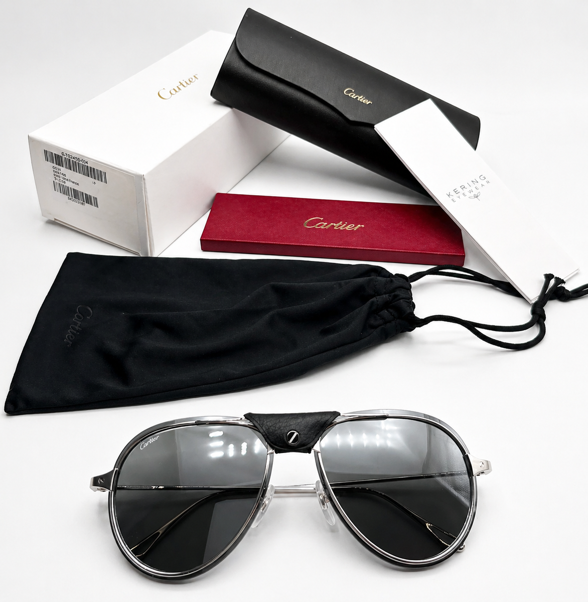 Authentic unisex Cartier Sunglasses Authentic Cartier Giverny - 53-22 Gold Woods Sunglasses w  main image 4