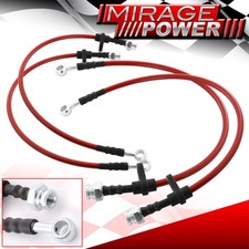 Stainless Steel Braided Brake Lines Hoses Red For 96-00 Honda Civic Dx Ex Lx Si