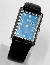 Vintage Style Seiko Tank Quartz 27mm Men's Slim Japanese Beautiful Wristwatch