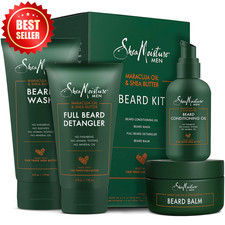 Beard Care Kit Men Wash Balm Oil Conditioner Shea Butter Maracuja Gift US