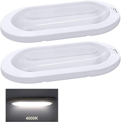Facon 12V LED Bright RV Pancake Light Surface Mount - 2 Pack, 12Volt Interior Li