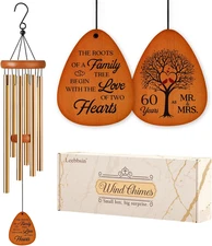 60Th Wedding Anniversary Wind Chime, Happy 60Th Anniversary Romantic Gifts for C