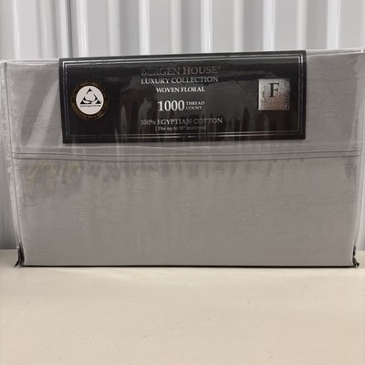 Bergen House 100% Egyptian Cotton Dove 1000TC 4 PC Full Sheet Set MSRP $340.00