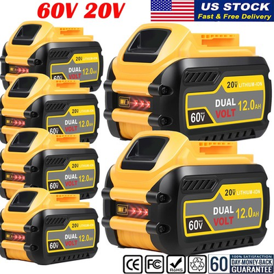 #ad 1 10x 12.0 Ah 20V Battery for DeWalt FLEXVOLT 60V Lithium repalcement Battery US $319.19
