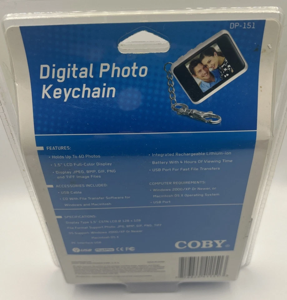 Sealed 2007 Black DP KEY  COBY  Digital Keychain PC Interface USB  1.5LCD Color - Image 2 of 4