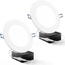 Sunco Recessed Lighting 6 Inch LED, Canless Ceiling Lights Slim with Junction Bo