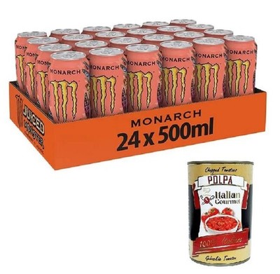 Monster Energy Monarch 24x500ml Energy Drink Pfirsich Nektarine +Polpa