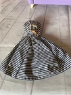Vintage 1959 Barbie COTTON CASUAL #912 Blue white Striped DRESS Clothes Mattel