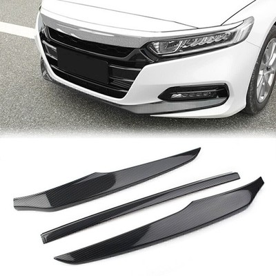 For Honda Accord 10th 2018-19 Carbon Fiber Front Bumper Lip Protector Cover Trim