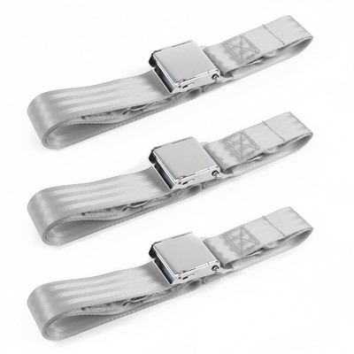  Dart 1967 - 1976 Airplane 2pt Gray/Grey Lap Bench Seat Belt Kit - 3 Belts 