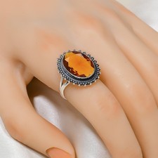 Golden Quartz Gemstone 925 Sterling Silver Ring, Handmade Ring, Gift For Mom