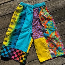 Vtg 80s Gitano Express Jams Shorts Checkers It s Time to Have Some Fun 9/10