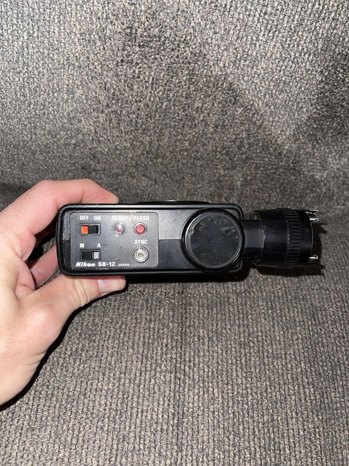 Flash de cámara Nikon Speedlight SB-12 de colección Japón película de montaje en zapata SLR sincronización automática Foto 4 de 4