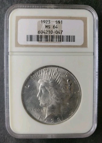 1923 $1 Peace Silver Dollar NGC MS64