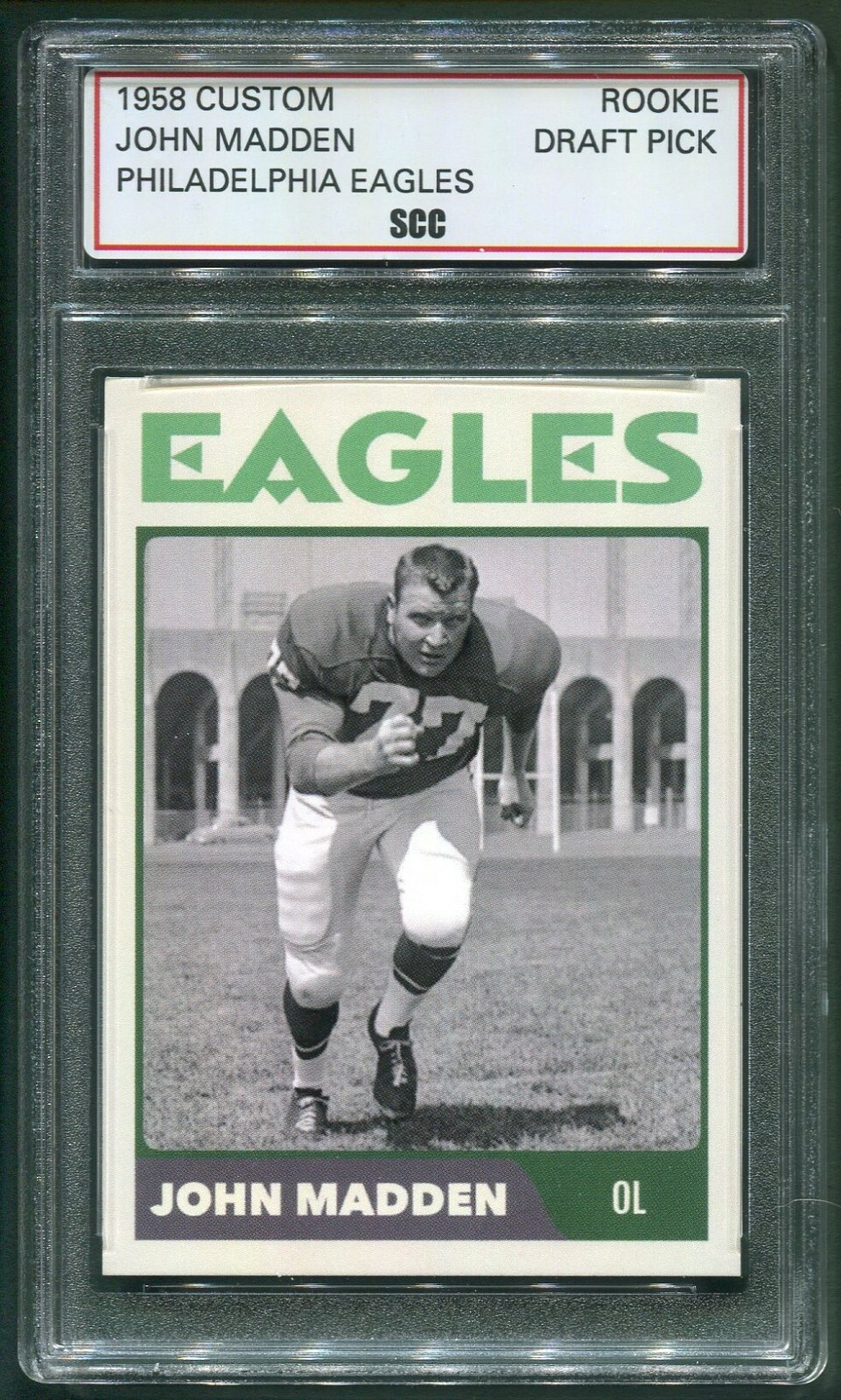 Custom 1958 John Madden Philadelphia Eagles Draft Pick Rookie Year Football  Card | eBay