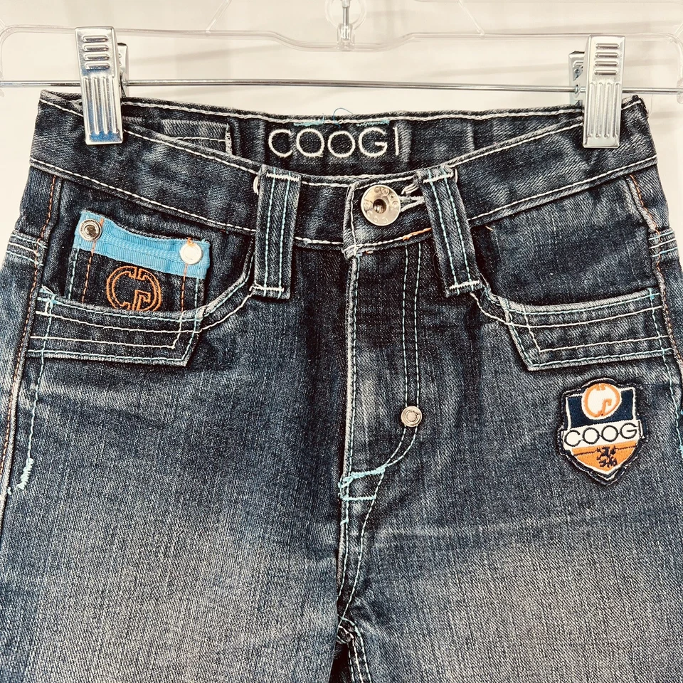 Pantalones cortos vaqueros COOGI 4 para niños jóvenes 20” parche bordado deletreado Y2K holgados Foto 3 de 4