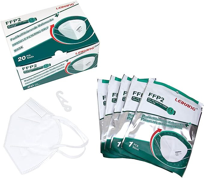 100 FFP2 Mundschutz Maske Leikang EN149:2001 Atem Schutzmaske CE Zertifiziert