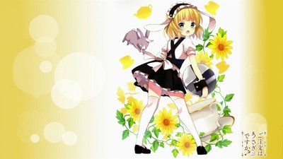 Anime girls gochuumon wa usagi desu ka kirima sharo Gaming Mat Desk Pad