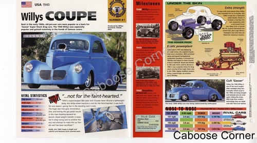 Folleto Especificaciones Willys Coupe IMP Hot Cars EE. UU. 1940 Grupo 8, No 21 - Imagen 3 de 3