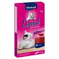 4008239235213 Vitakraft Cat Liquid-Snack With Beef - Katze Behandeln - 6 X 15G V