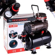 Airbrush Kompressor TC-80T Lufttank Druckminderer 4 bar Start Stop Automatik