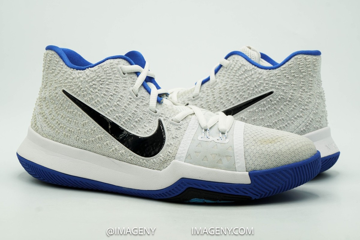 NIKE KYRIE 3 USED SIZE 6.5Y DUKE BROTHERHOOD WHITE BLACK