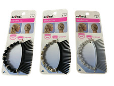 Scunci Bendini Clip Hair Comb Bun Maker Wedding Prom - Lot of 3 Packs